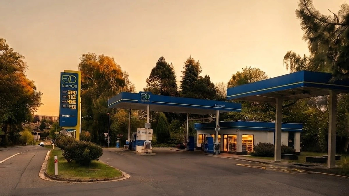 Petrol stations and EV charging near Broumov